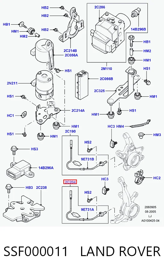 Передній датчик ABS Land Rover Range Rover III