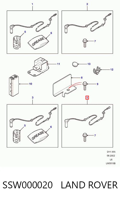 Датчик АБС (ABS) задній Allmakes SSW000020 ціна, від 22.87 USD