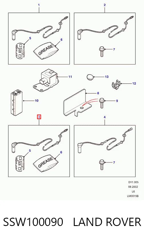 Купити SSW100090 Britpart Датчик АБС (ABS) задній