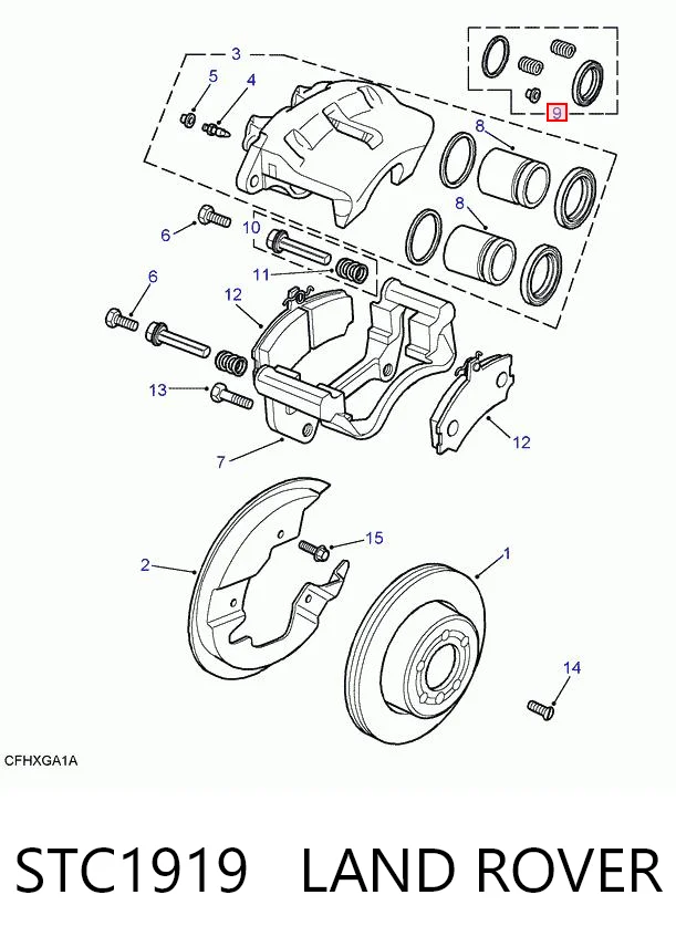 Ремкомплект супорту гальмівного переднього Britpart STC1919 ціна, від 4.34 USD