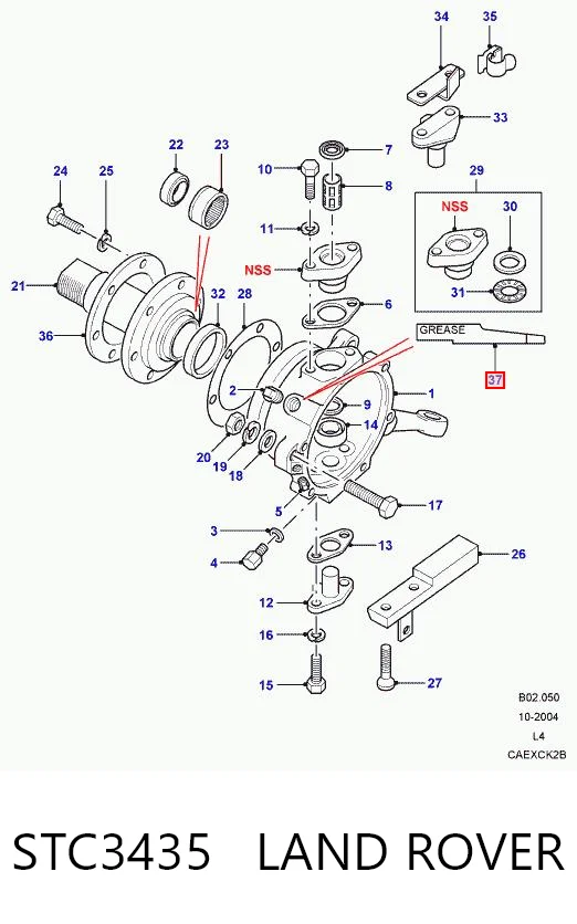 STC3435 Land Rover Кліпса бампера переднього