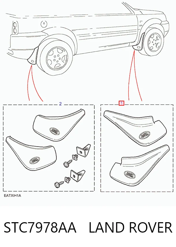 Комплект передніх бризковиків на Land Rover Freelander I L314