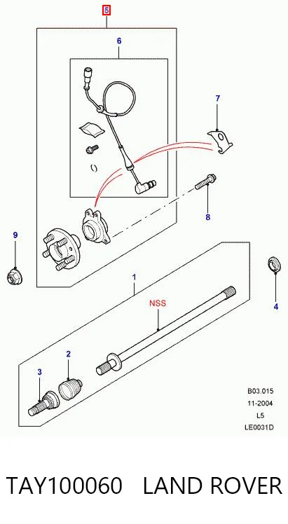  Передня маточина Land Rover Discovery 2