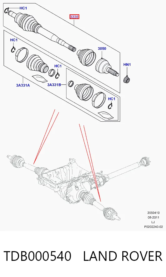  Піввісь права Land Rover Range Rover 3