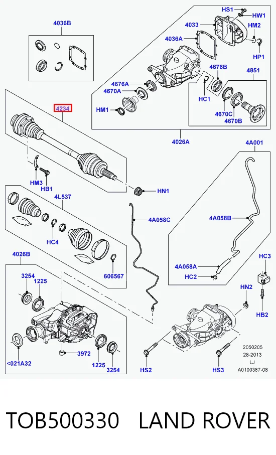  Піввісь задня Land Rover Range Rover 3