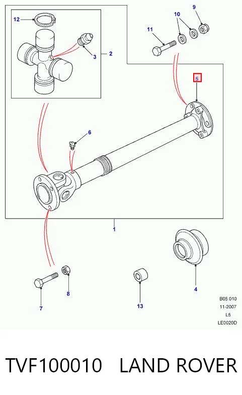 TVF100010 Land Rover Муфта кардана еластична, задня