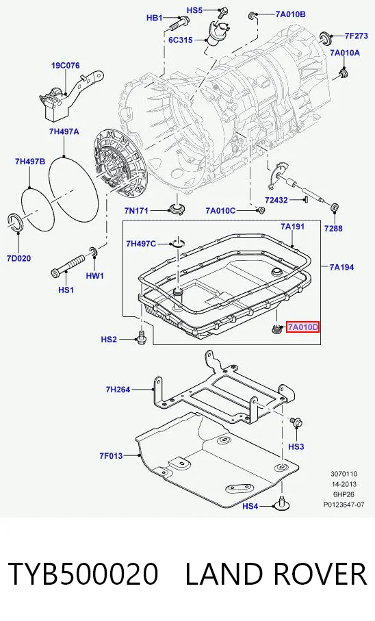 TYB500020 Land Rover Пробка піддона АКПП