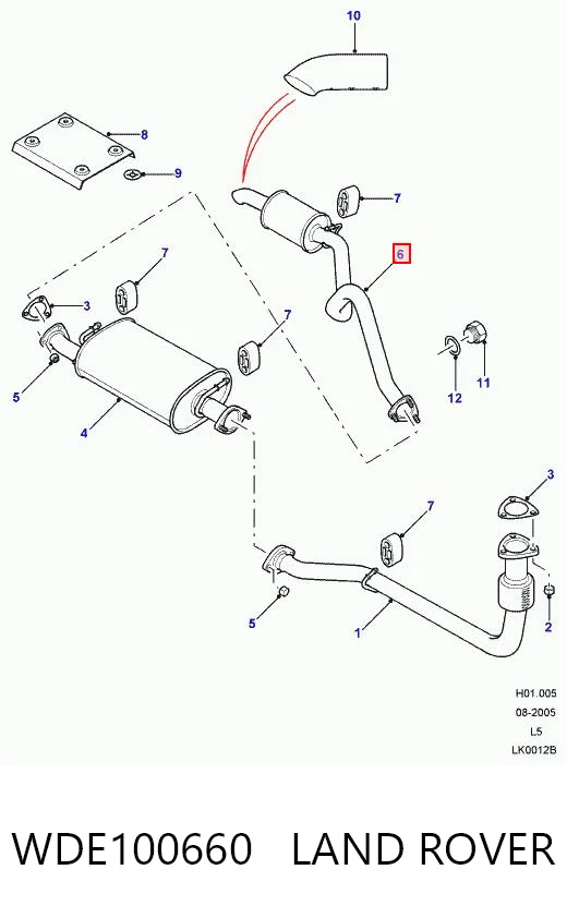 Глушник, задня частина на Land Rover Discovery II LJ ,LT