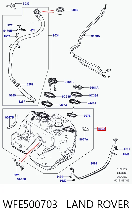 Бак паливний на Land Rover Range Rover III L322