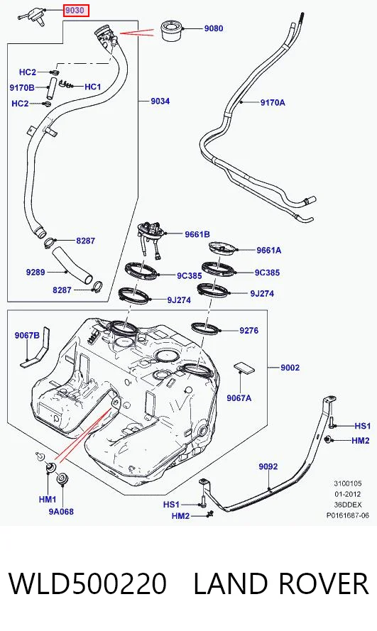Пробка бензобаку WLD500220 Rover