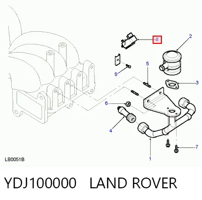 YDJ100000 Land Rover Клапан соленоїд регулювання заслонки EGR