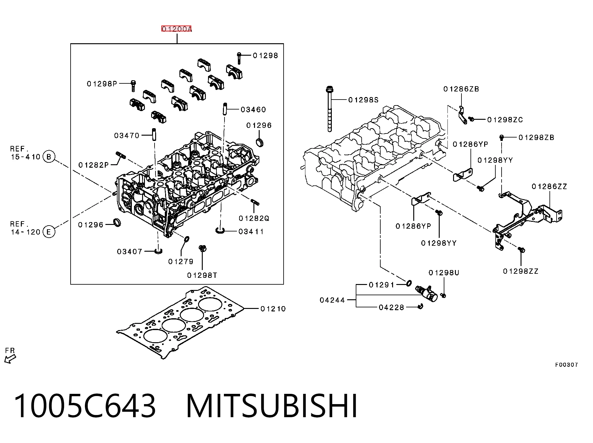 1005C643 Mitsubishi Головка циліндрів