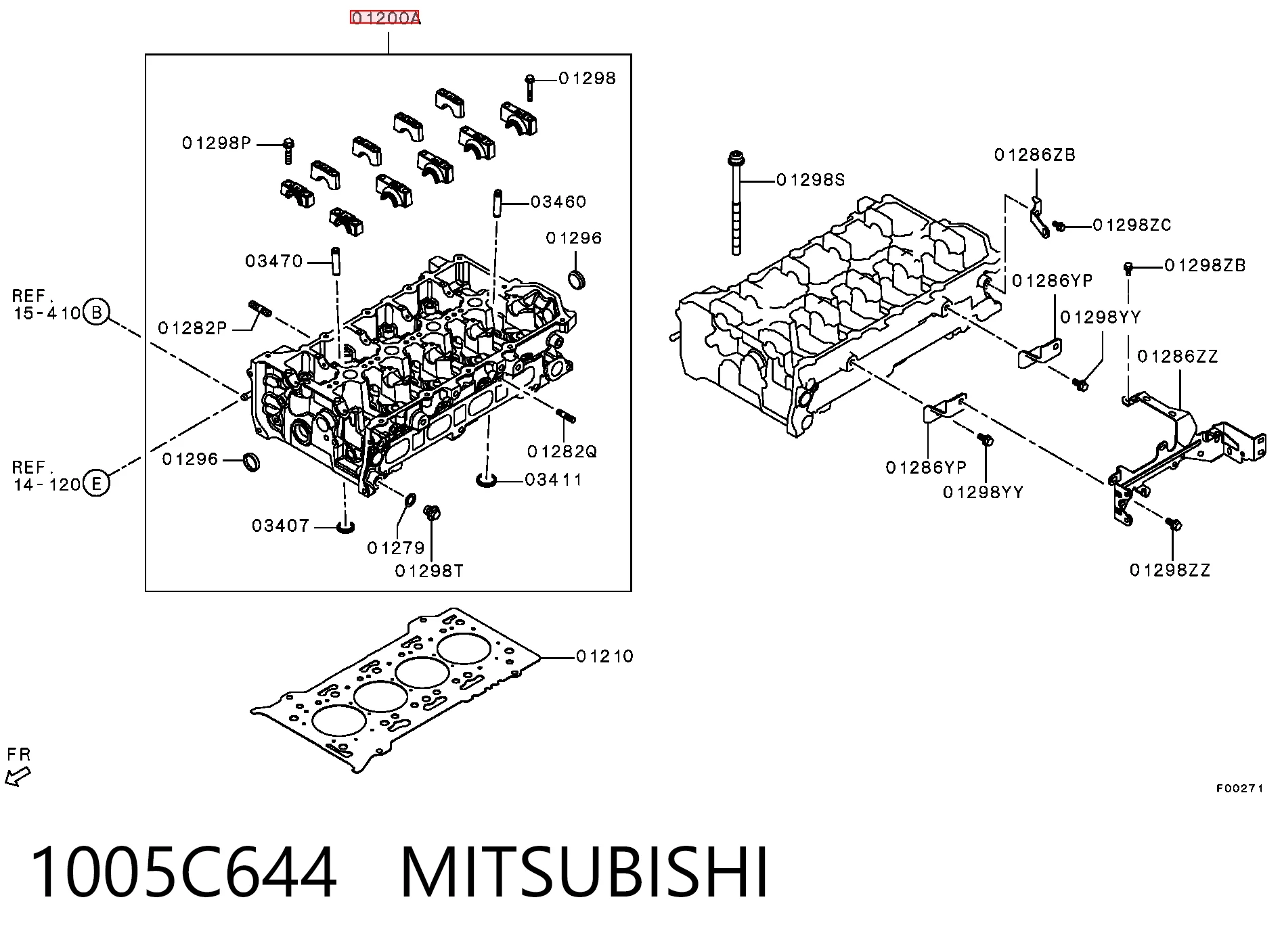 1005C644 Mitsubishi Головка циліндрів