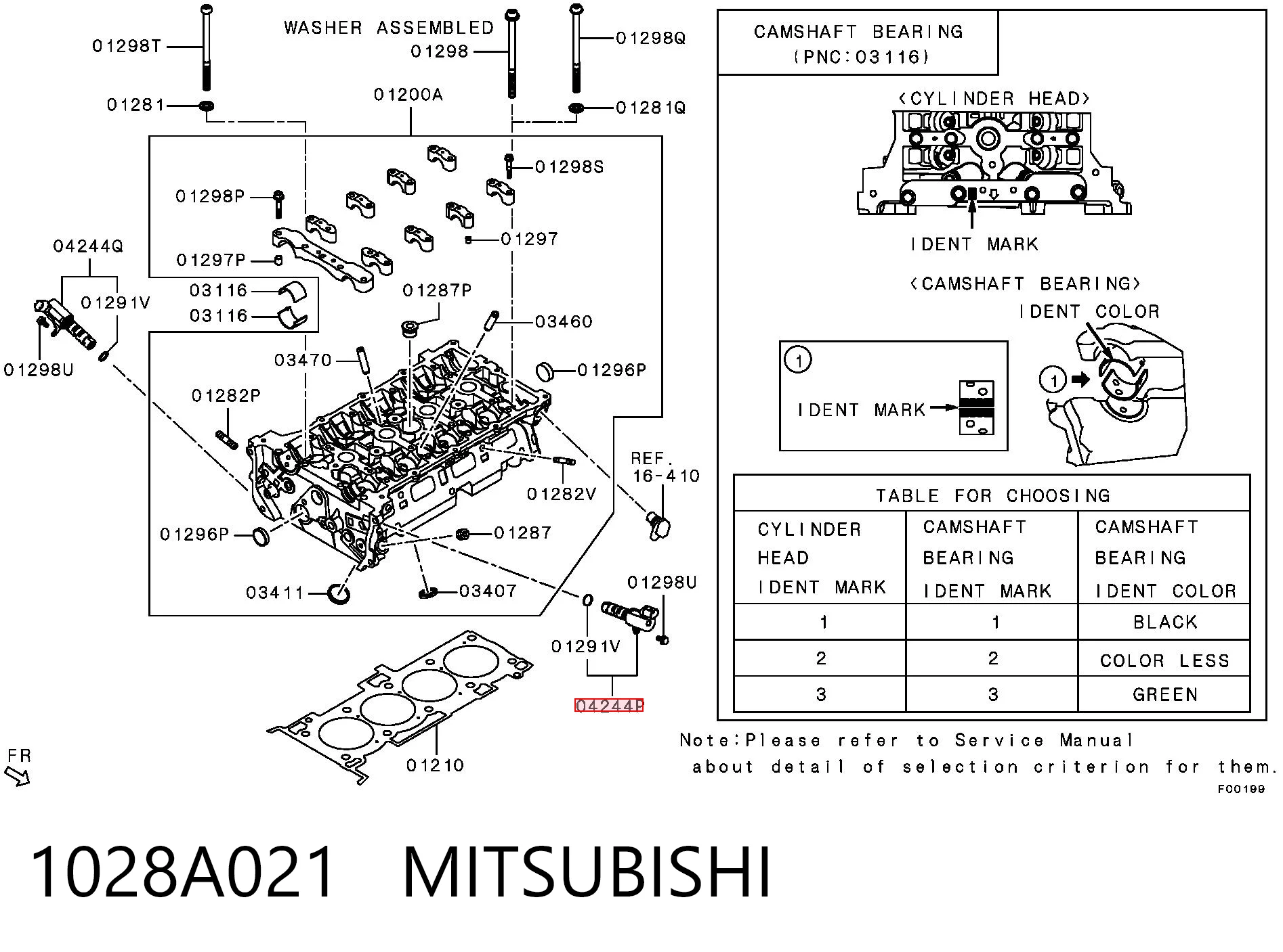 1028A021 Mitsubishi Клапан електромагнітний положення розподільного, лівий
