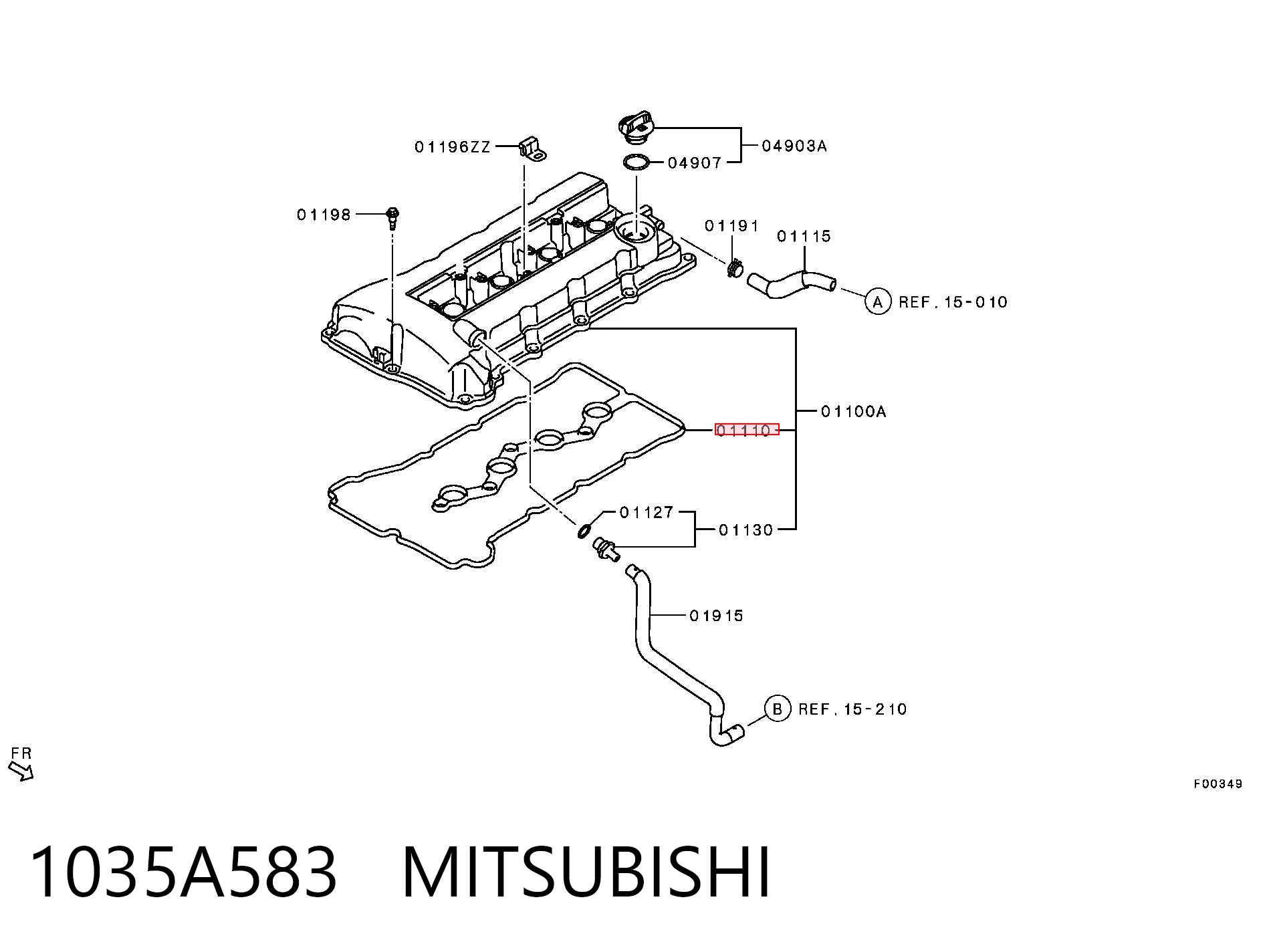 1035A583 Mitsubishi Прокладка кришки клапанної 