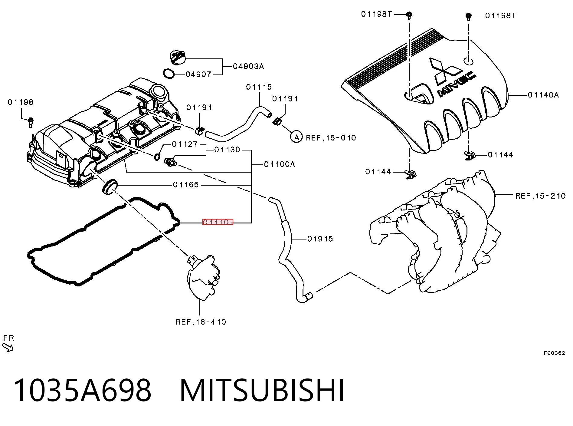 1035A698 Chrysler Прокладка кришки клапанної 