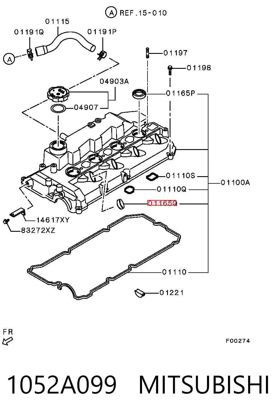 1052A099 Mitsubishi Кільце ущільнювальне свічкового колодязя