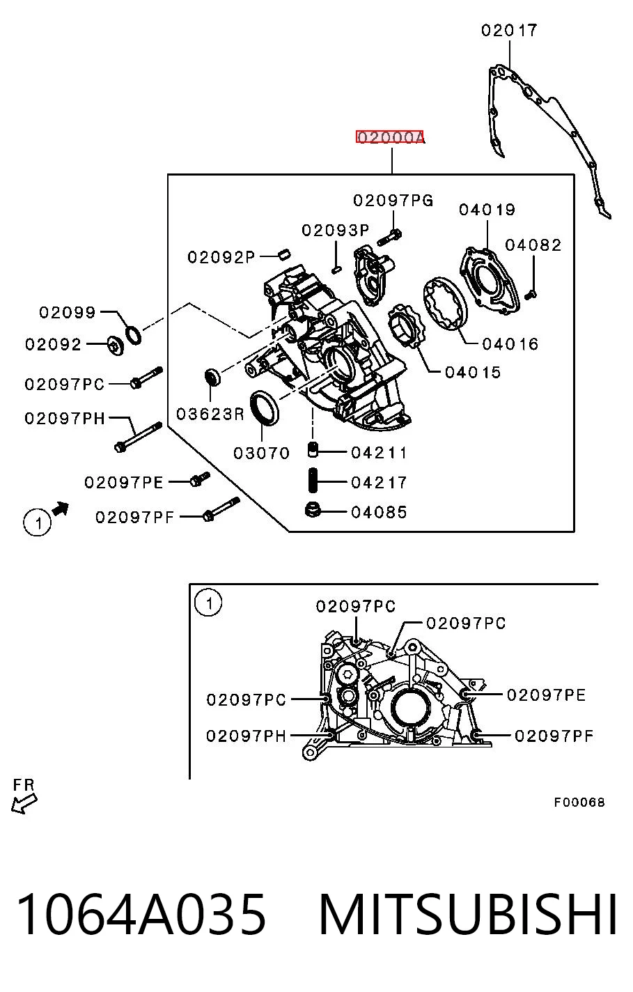 Помпа масляна Chrysler 1064A035 ціна, від 108.68 USD