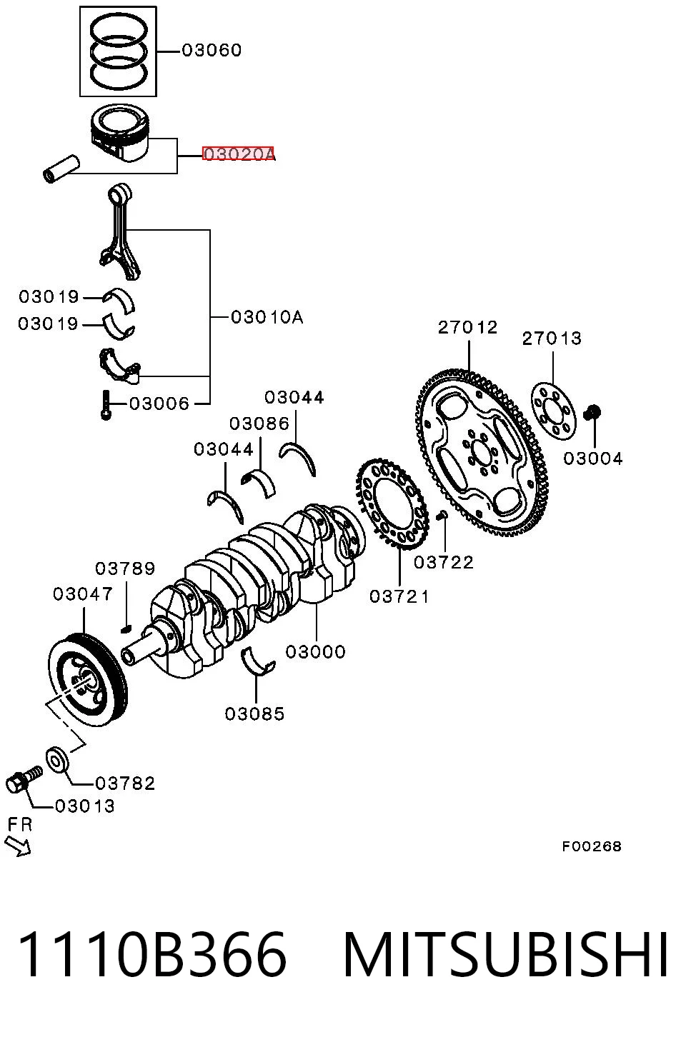 Поршень в зборі Chrysler 1110B365 ціна, від 53.02 USD