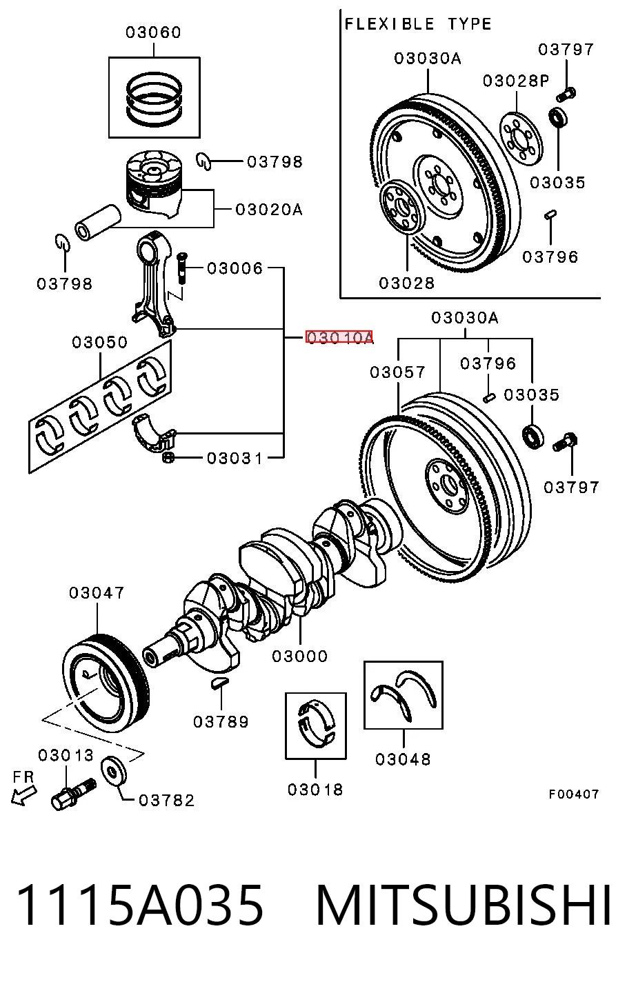 1115A035 Mitsubishi Шатун двигуна