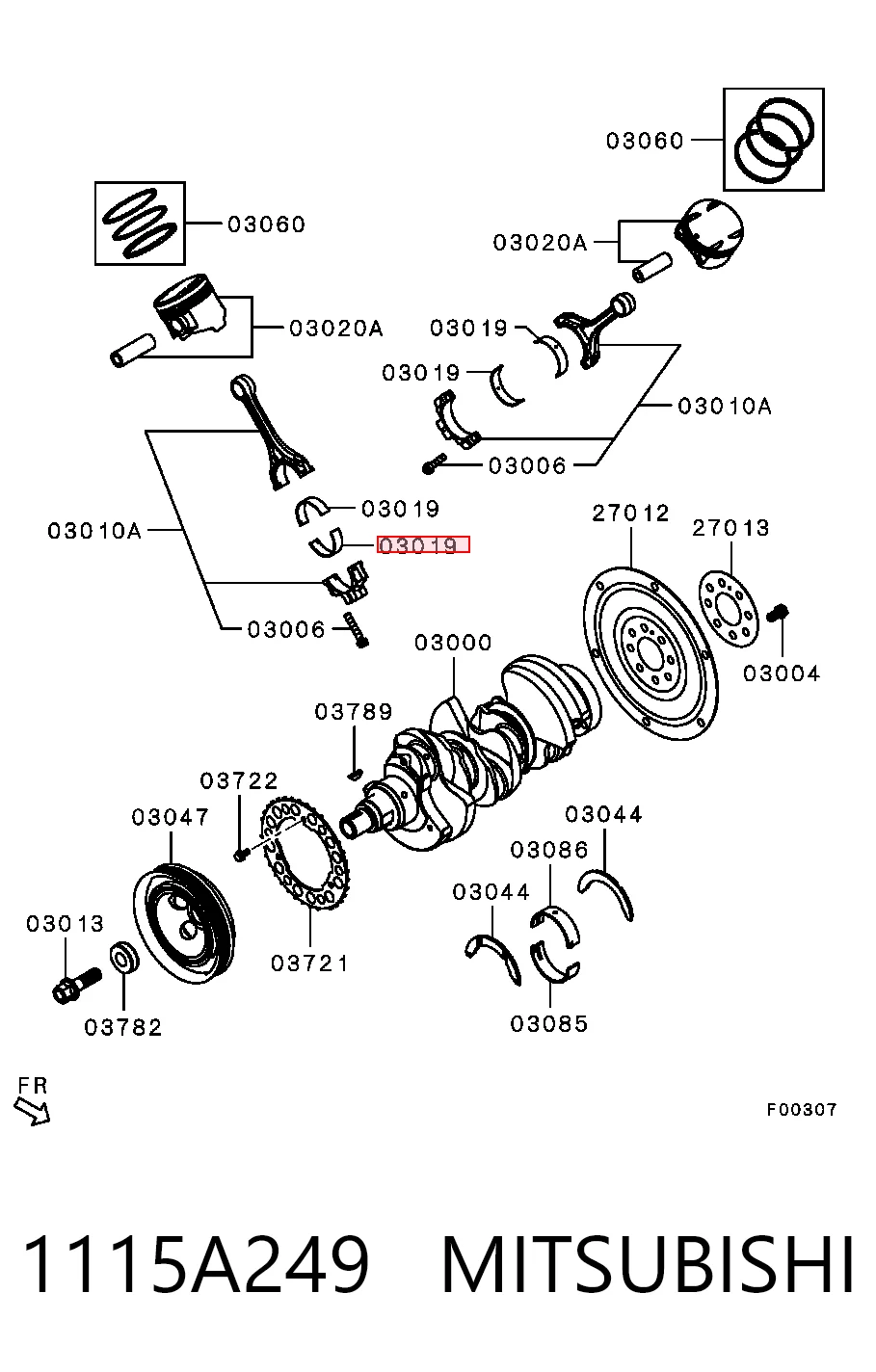 Шатунні вклалиші колінвала STD Chrysler 1115A507 ціна, від 5.03 USD
