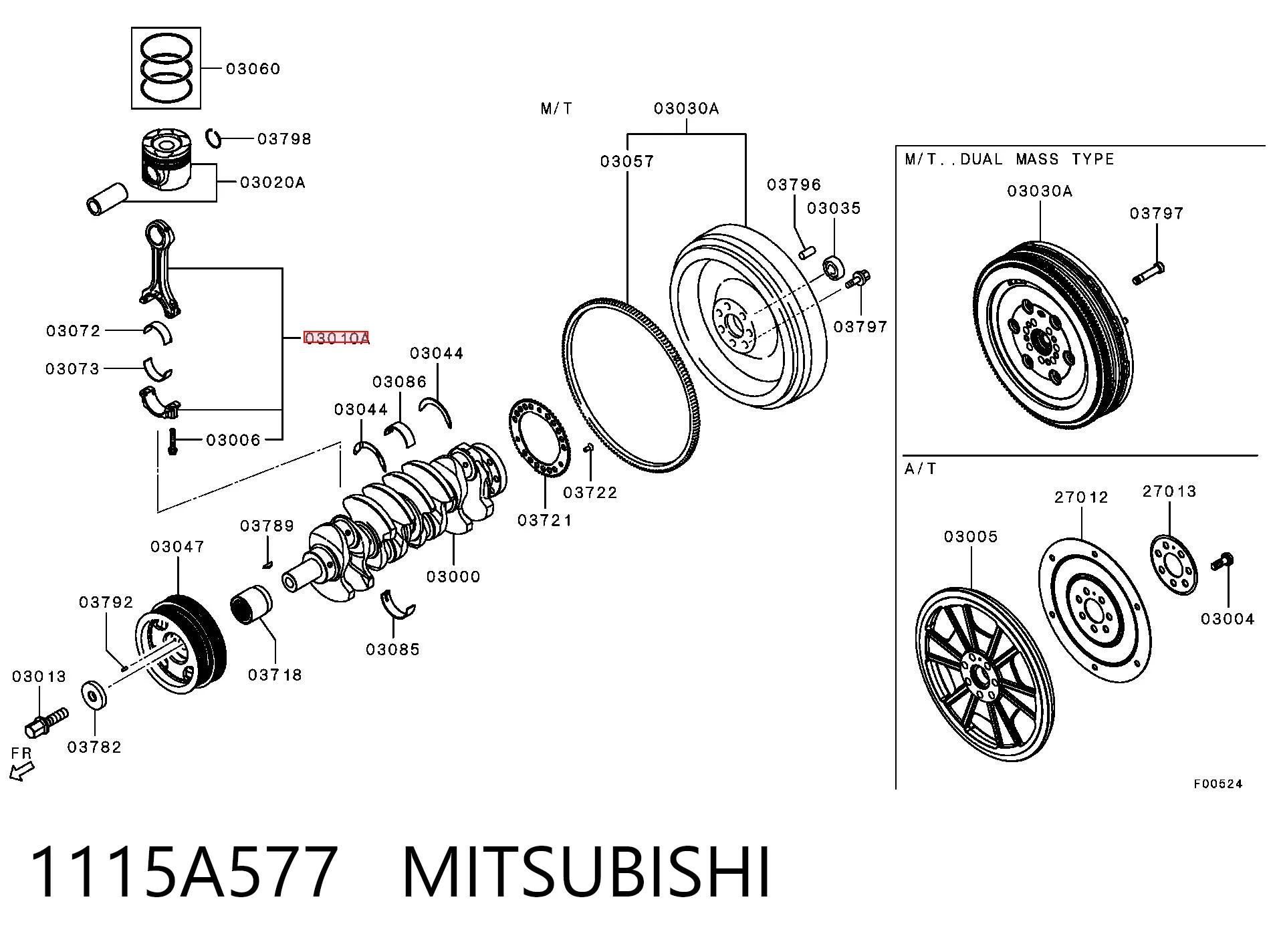 1115A577 Mitsubishi Шатун двигуна
