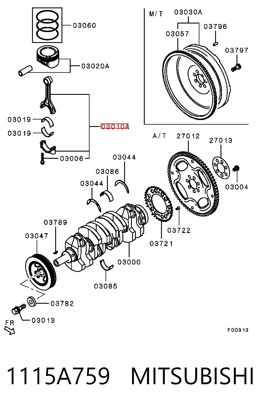 1115A068 Chrysler Шатун поршня ДВЗ