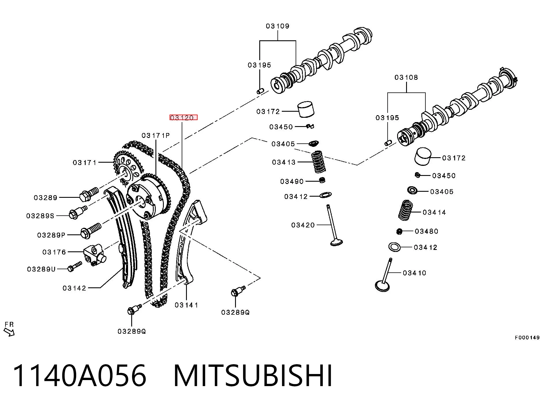 Купити Ланцюг ГРМ Mitsubishi Lancer X CY_A, CZ_A