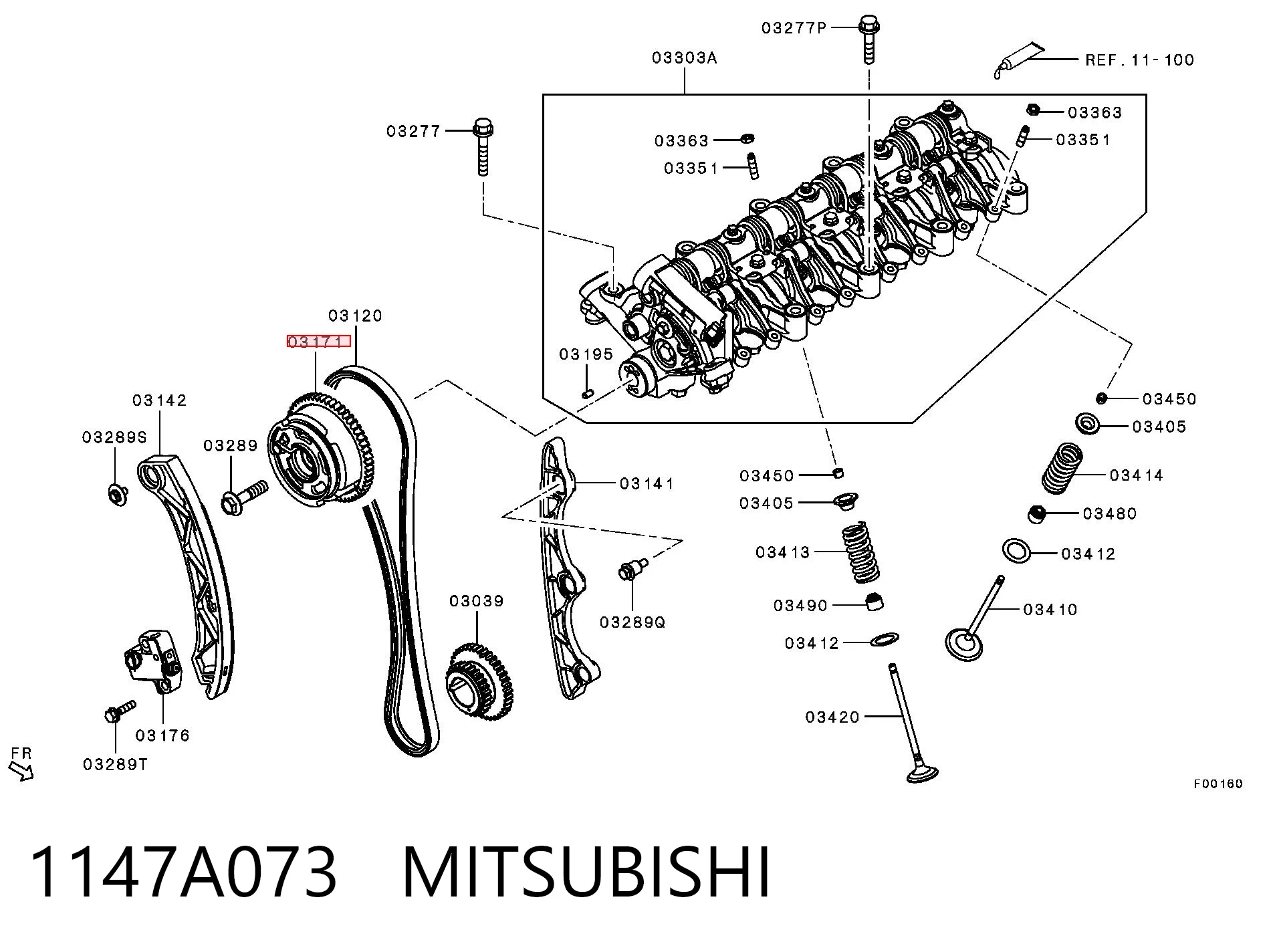 1147A073 Mitsubishi Шестерня приводу розподільного валу