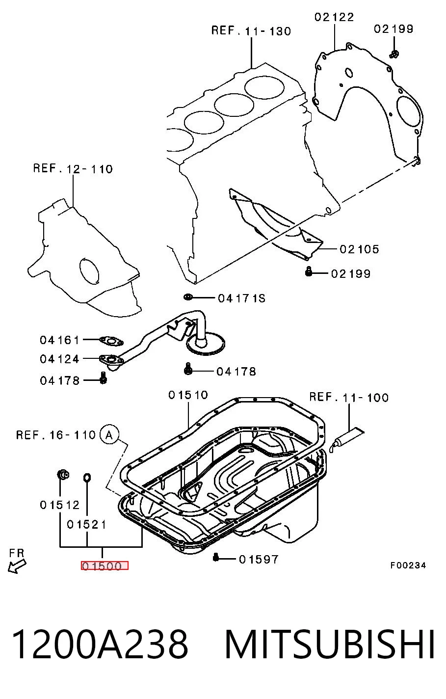 1200A238 Mitsubishi Картер масляний