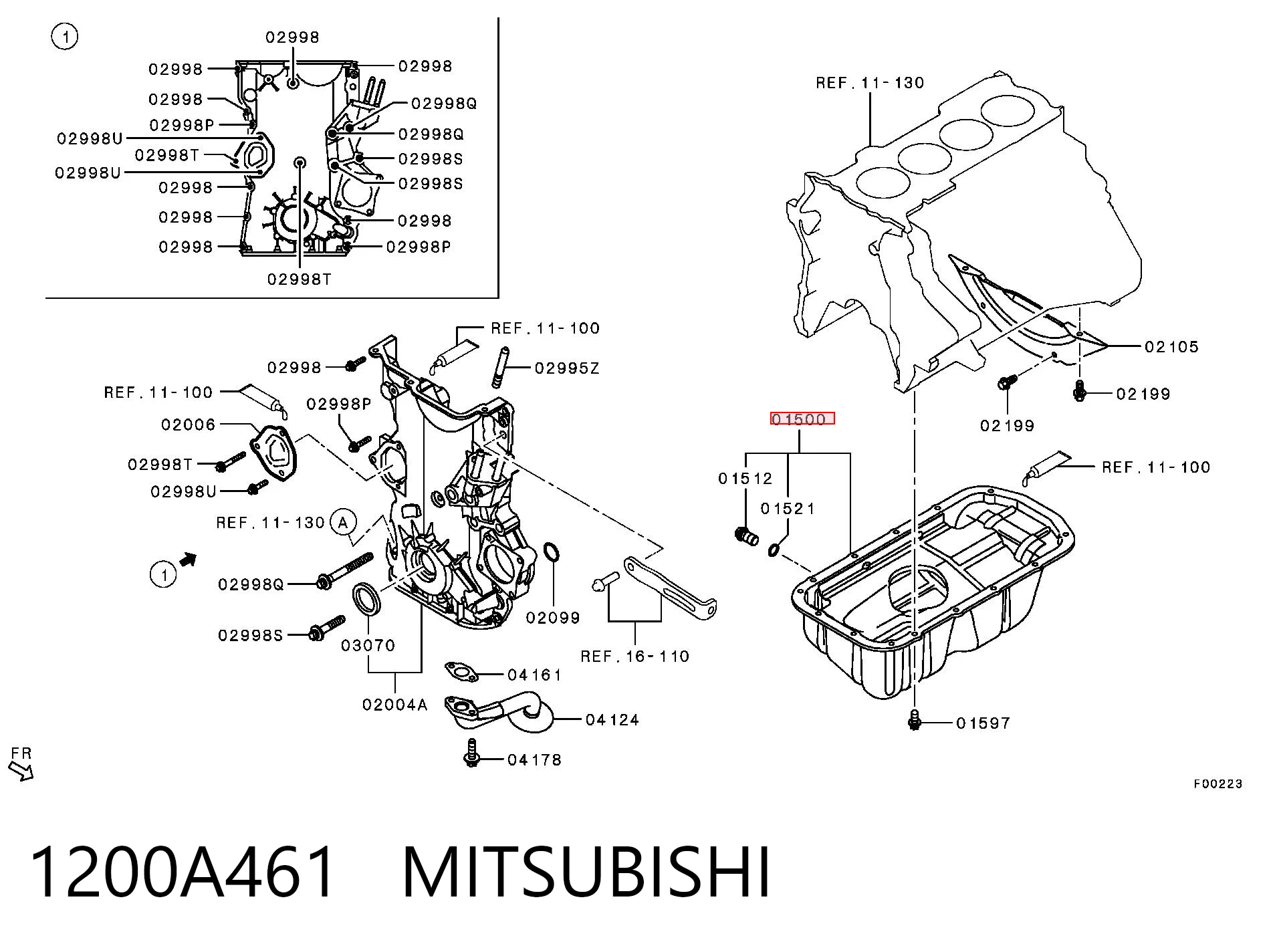 1200A461 Mitsubishi Картер масляний
