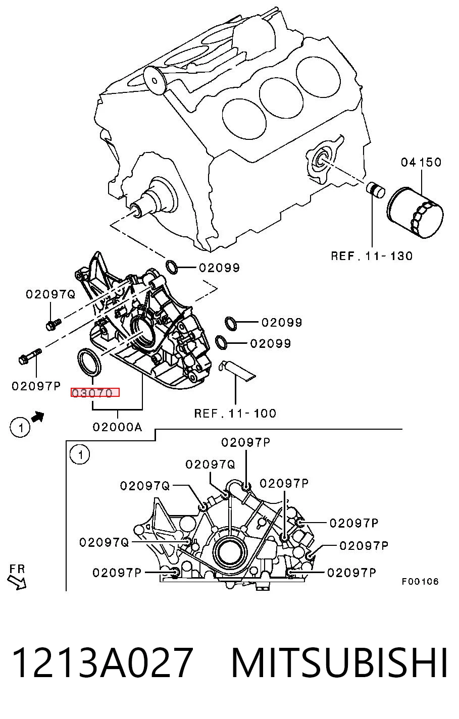 1213A027 Chrysler Сальник колінчастого валу
