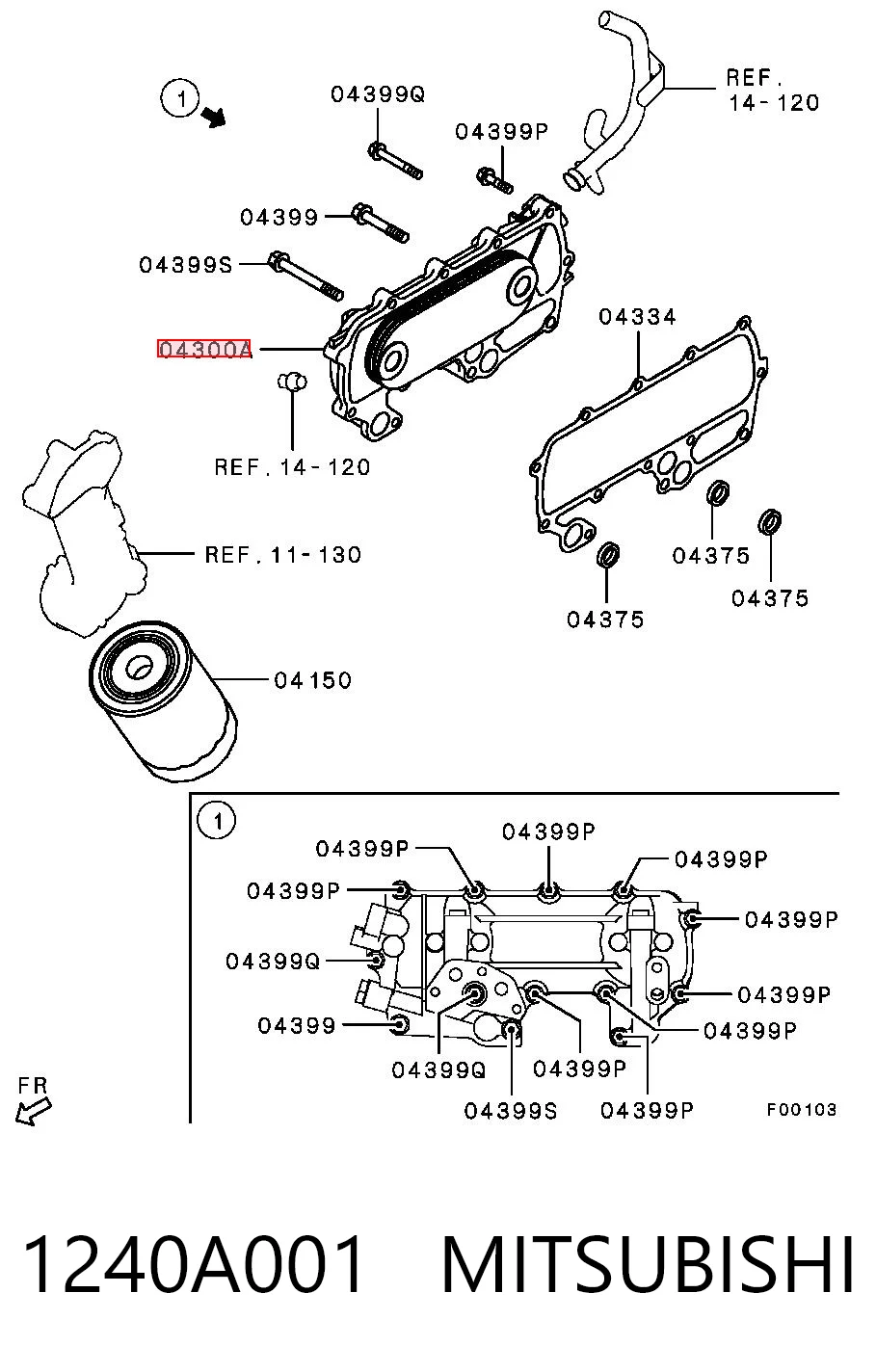 1240A001 Mitsubishi Радіатор масляний