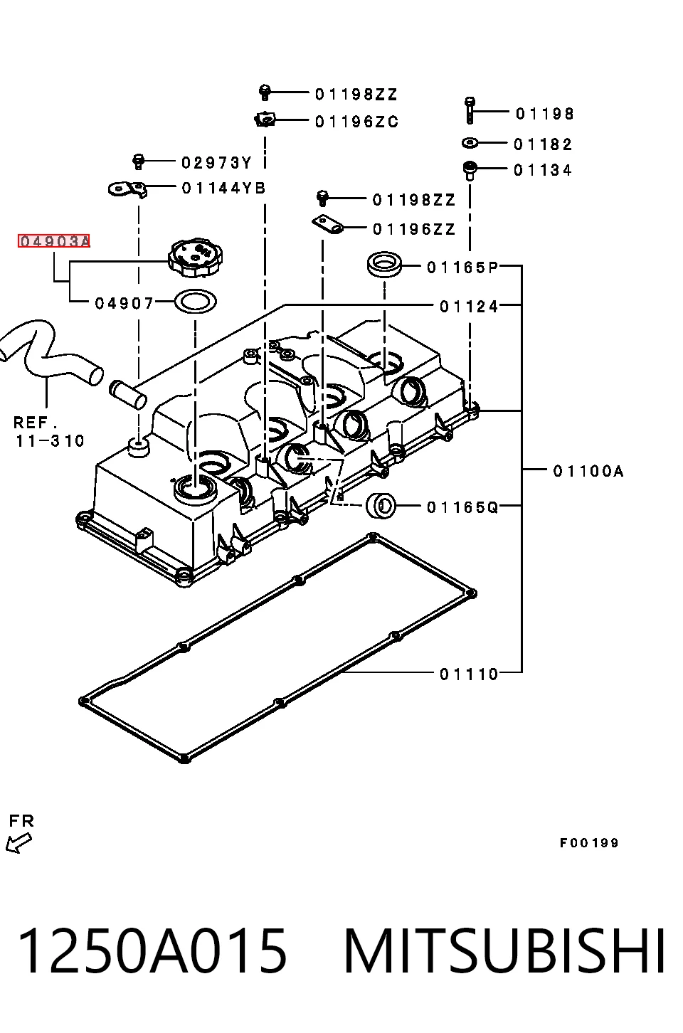 1250A015 Mitsubishi Кришка маслозаливной горловини