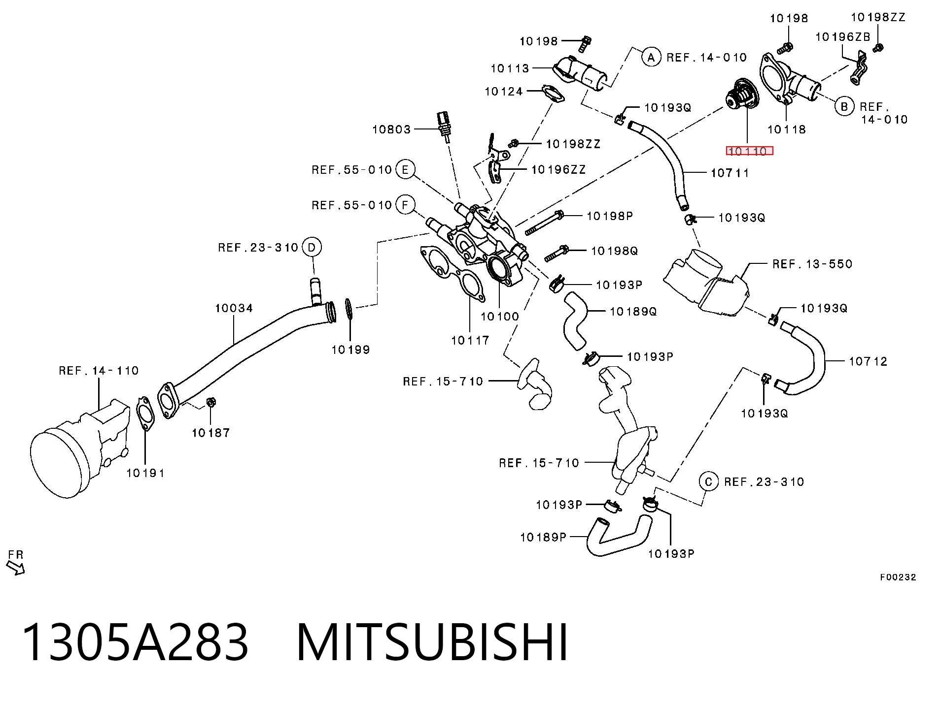 Авто термостат на Mitsubishi Outlander II CW