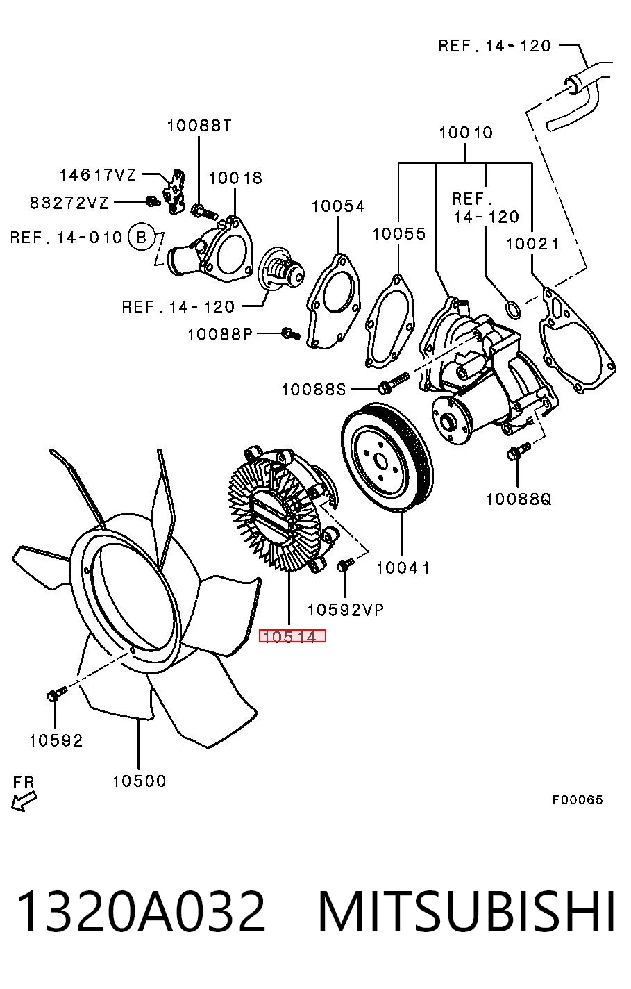 1320A032 Mitsubishi Гідромуфта приводу вентилятора