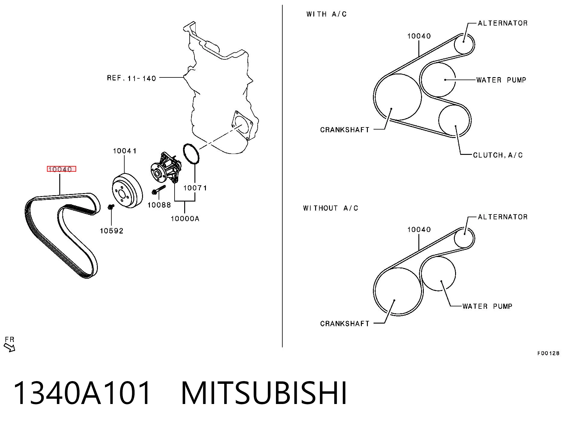 Поліклиновий ремінь на Mitsubishi ASX  GA