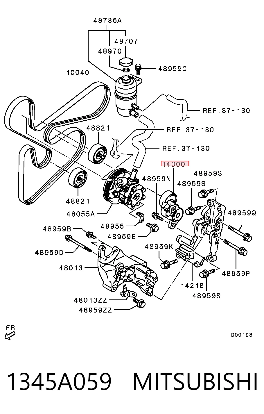 1345A059 Mitsubishi Натяжна планка поліклинового ременя