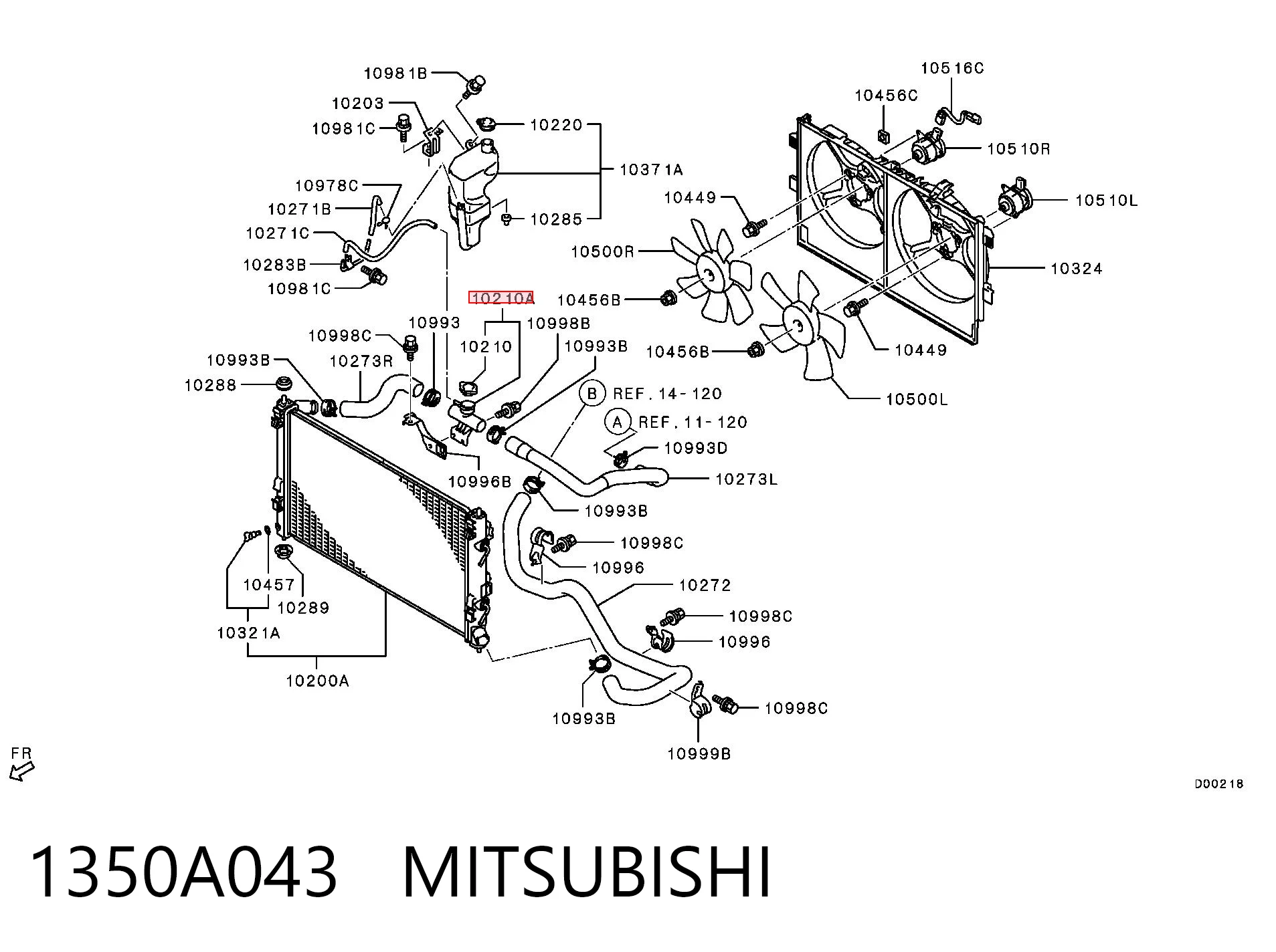 1350A043 Mitsubishi Кришка / пробка радіатора