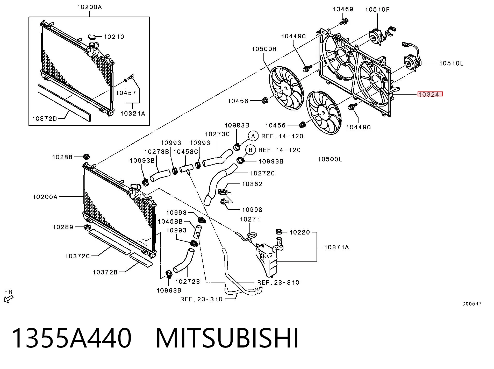 Купити Дифузор (кожух) радіатора охолодження Mitsubishi Outlander III GF, GG