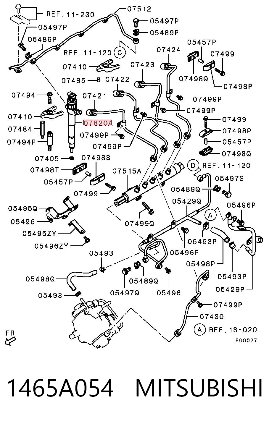1465A054 Mitsubishi Форсунка вприску палива