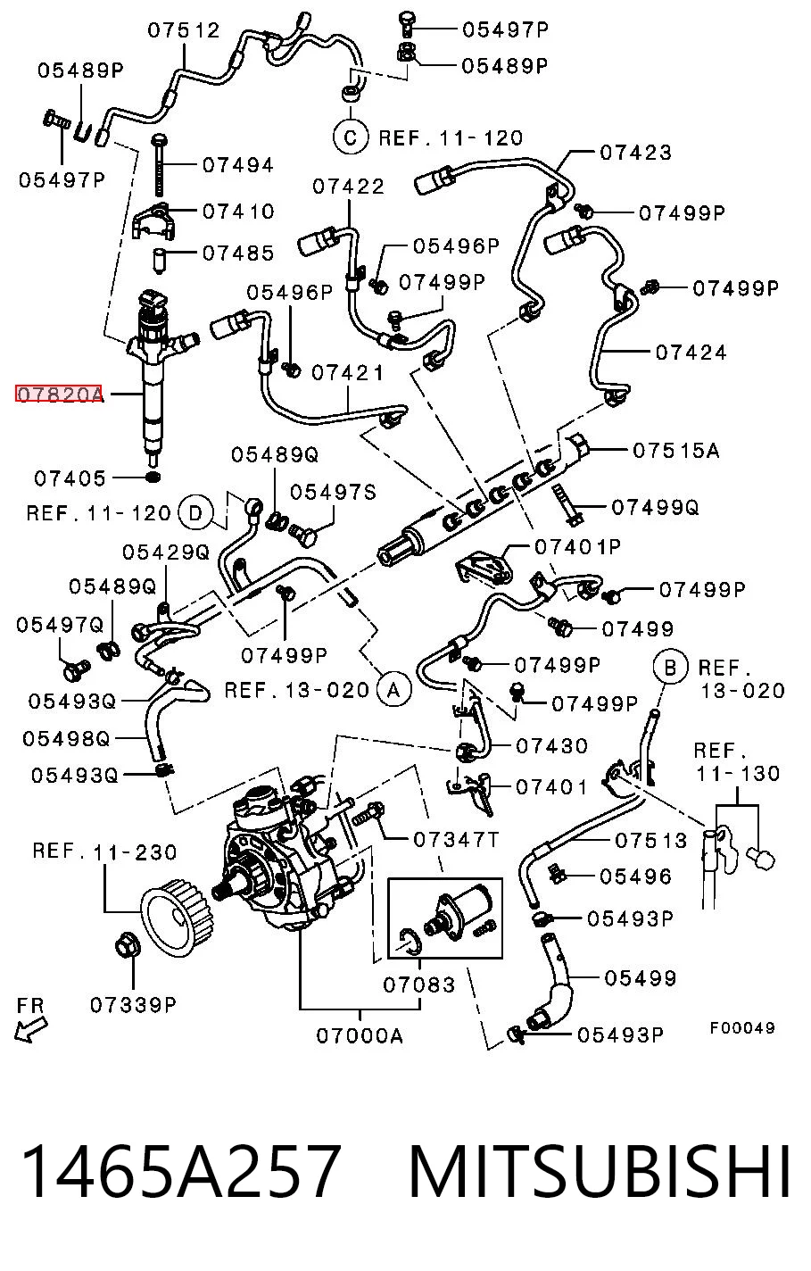 Форсунка вприску палива на Mitsubishi L 200 IV KA, KB