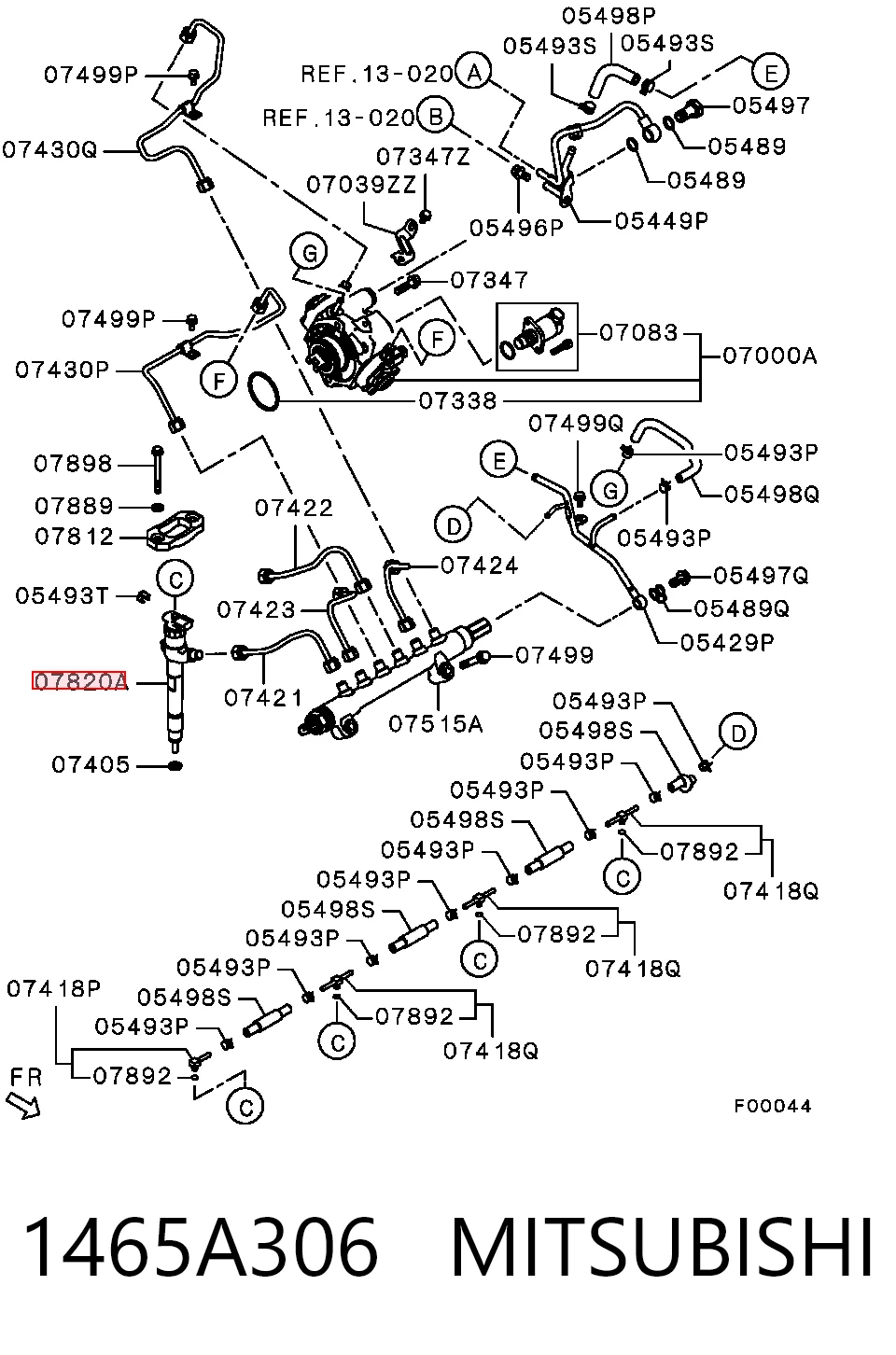 1465A306 Mitsubishi Форсунка вприску палива