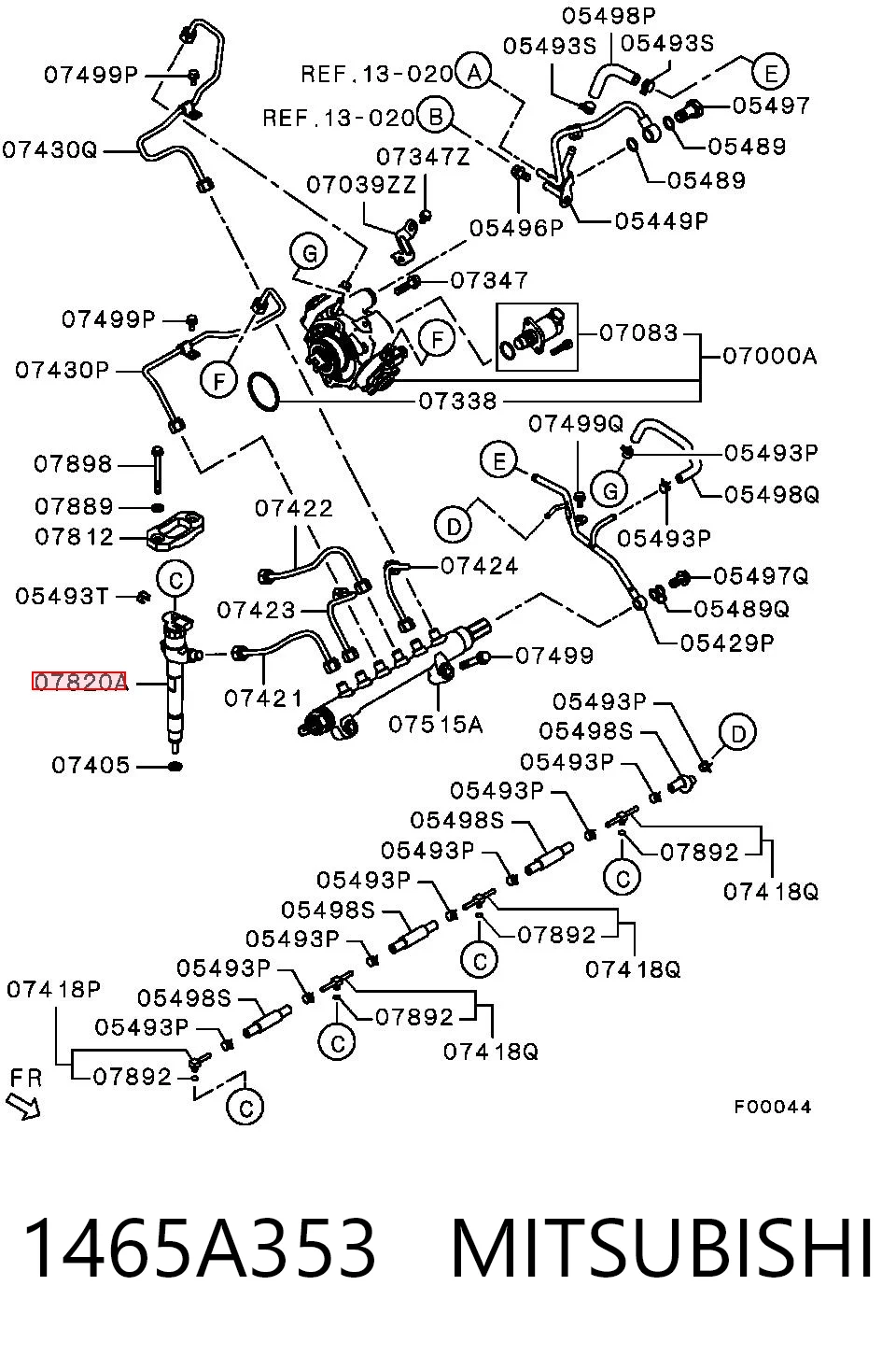 1465A353 Mitsubishi Форсунка вприску палива