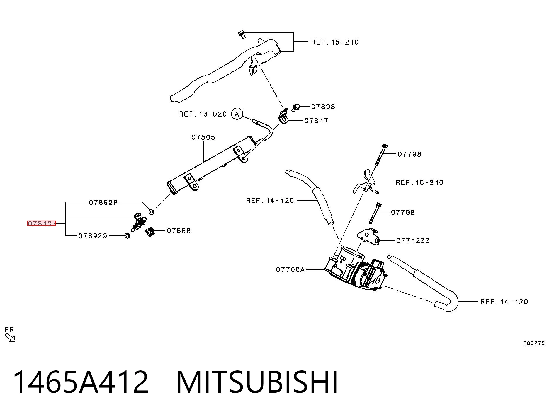 1465A412 Mitsubishi Форсунка вприску палива