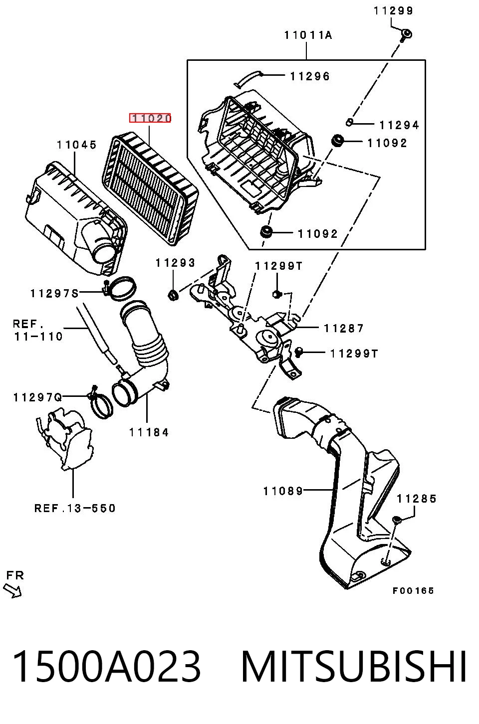 1500A023 Mitsubishi Повітряний фільтр двигуна