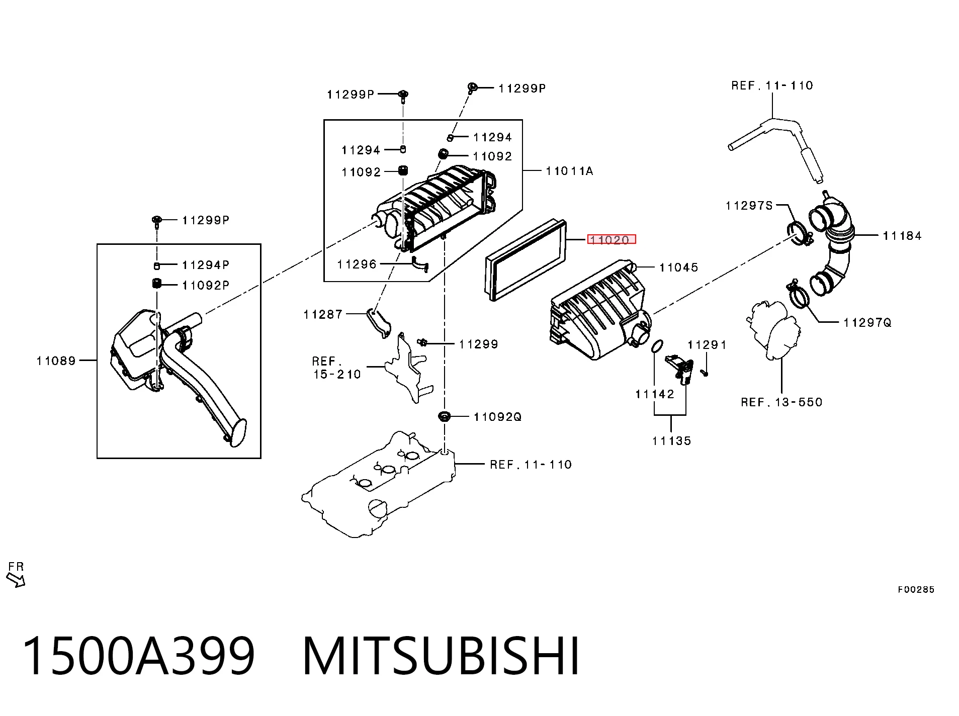 1500A399 Mitsubishi Повітряний фільтр двигуна