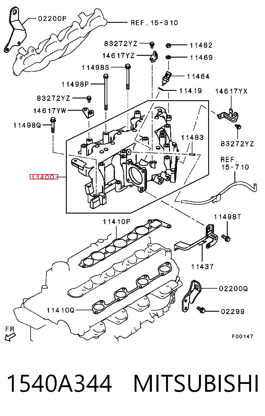 Впускний колектор на Mitsubishi L 200 IV KA, KB
