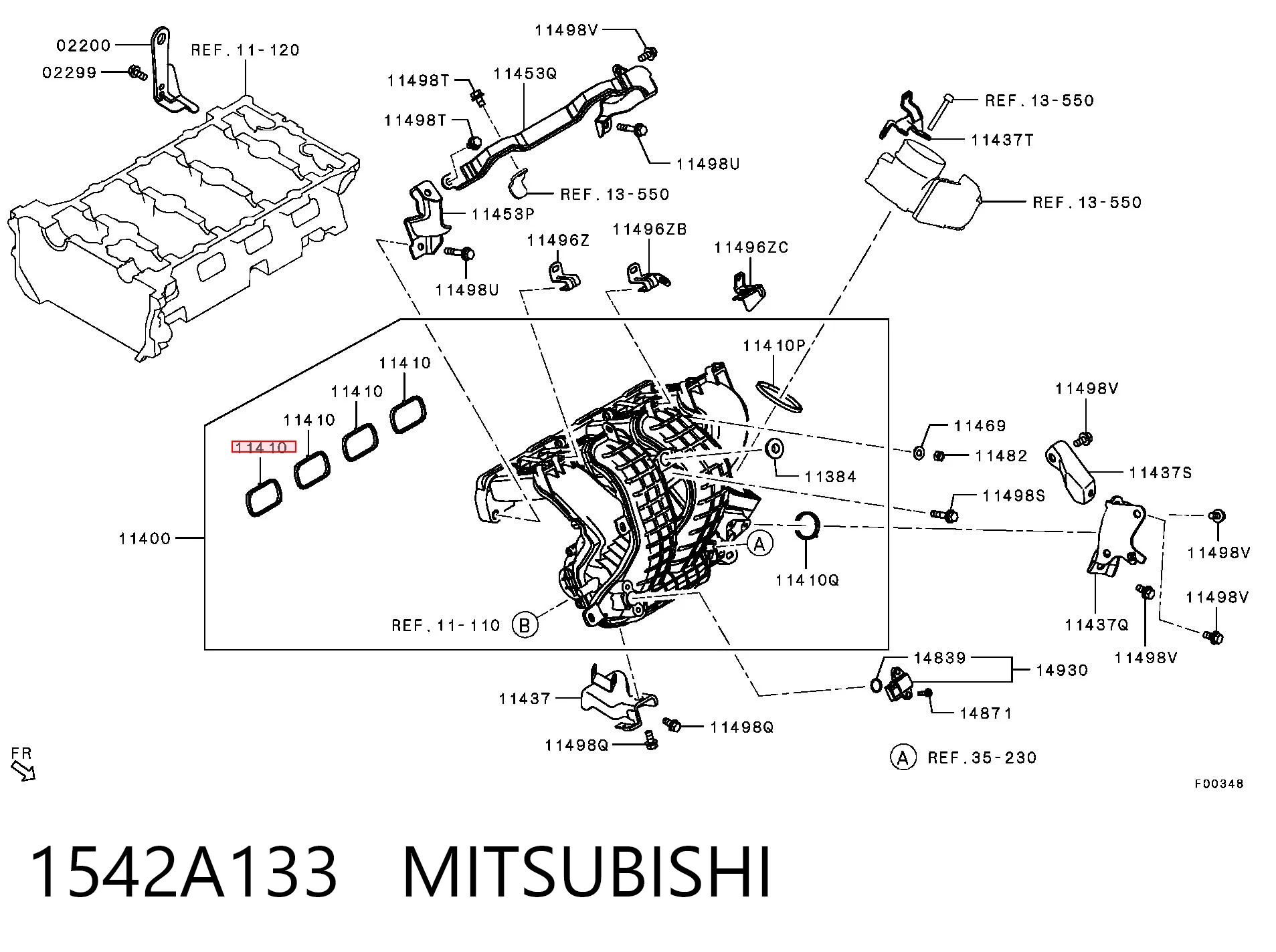 Прокладка впускного колектора на Mitsubishi Outlander II CW