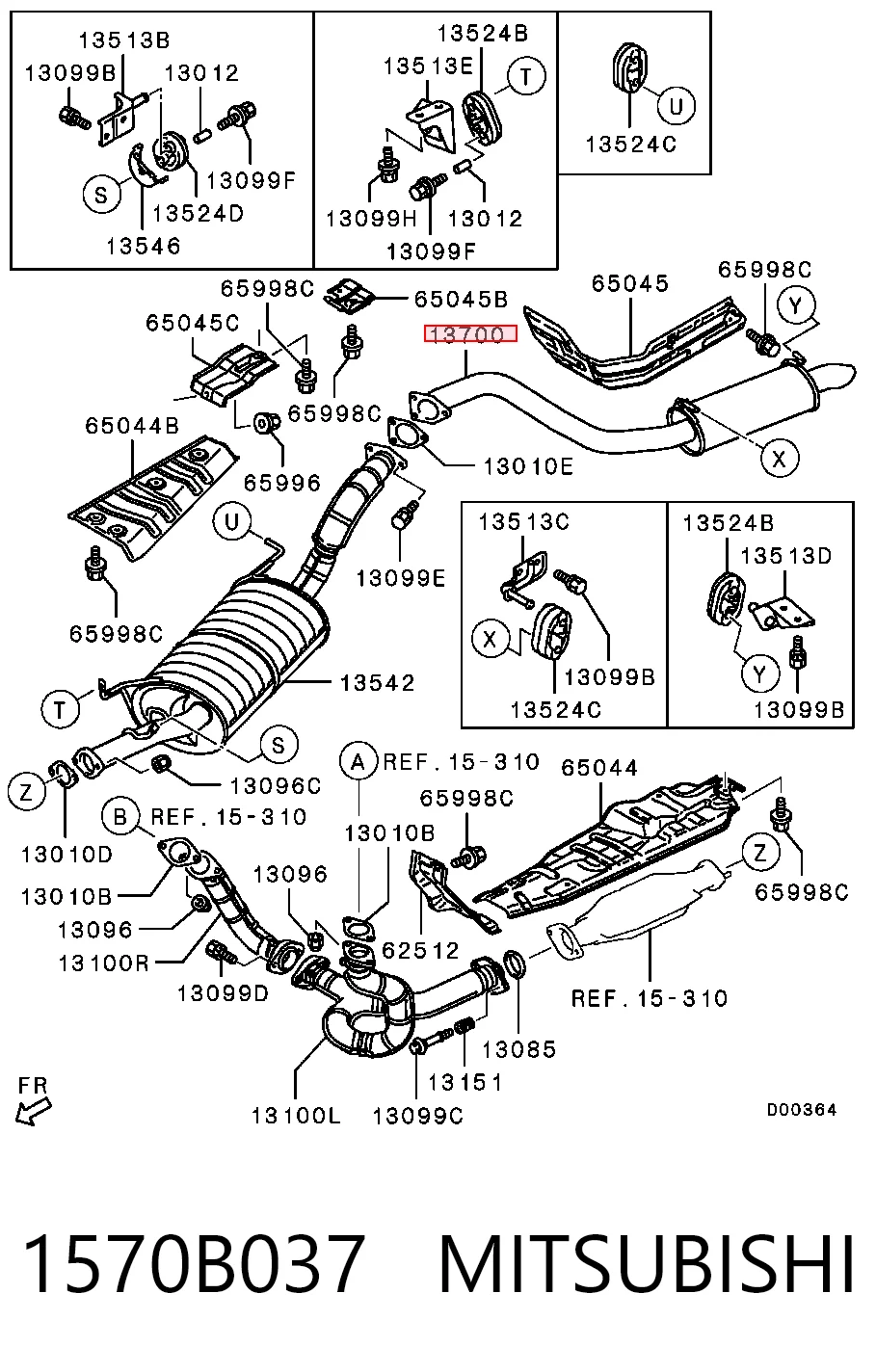 1570B037 Chrysler Глушник, задня частина
